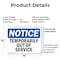 Signmission Temporarily Out Of Service, 14 in W x Rectangle, Plastic OS-2PACK-NS-P-1014-L-18536 - alternate 5